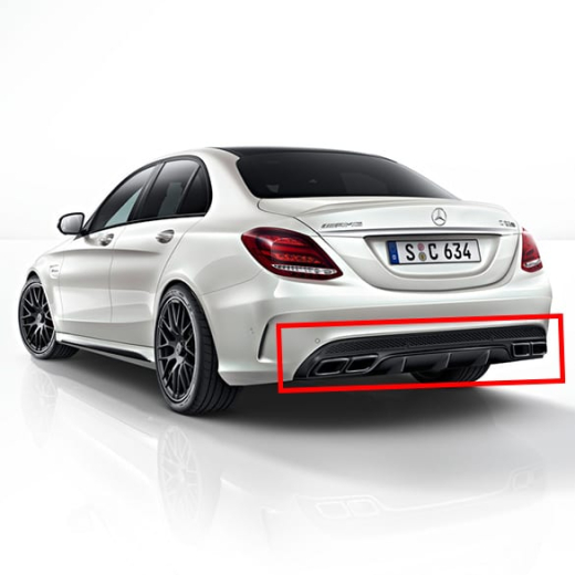 C 63 AMG achterdiffusor C-Klasse W205 Origineel Mercedes-B # | W205-63Diffusor-Night