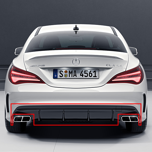 CLA 45 AMG facelift diffusor CLA C117/X117 Original Mercedes | C117-Facelift-45AMG-Heckdiffusor