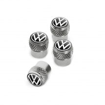 Set ventieldopjes VW-logo 4-delig zilver origineel Volks </p | 000071215D