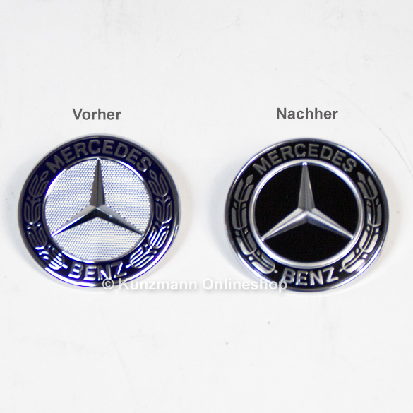 Frontembleem voorbumper zwart glanzend origineel Mercedes-B  | Stern-Emblem-schwarz-1
