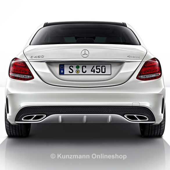 C 43 AMG uitlaatsierstukken eindpijpen chroom C-Klasse W205  | C43-Auspuff-Chrom