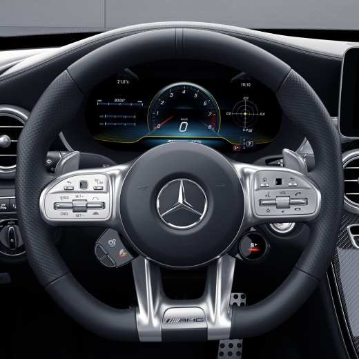 Volante AMG Performance de cuero Nappa negro Original Mercedes-Benz | A0004608413 9E38