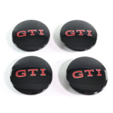 Jeu de caches-moyeux VW dynamiques logo GTI noir brillant Original Volkswagen
