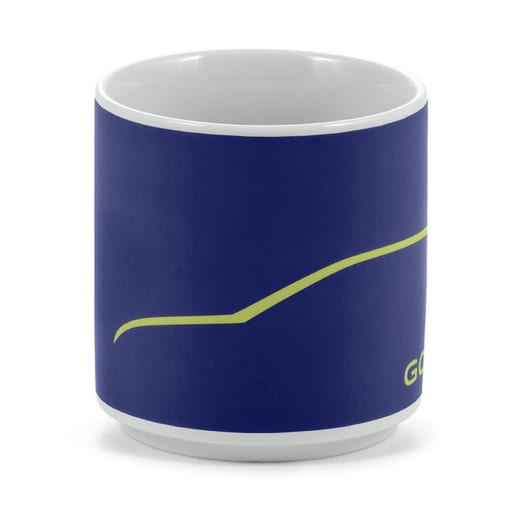 Taza de porcelana 250 ml azul amarillo Original VW | 5HG069601G