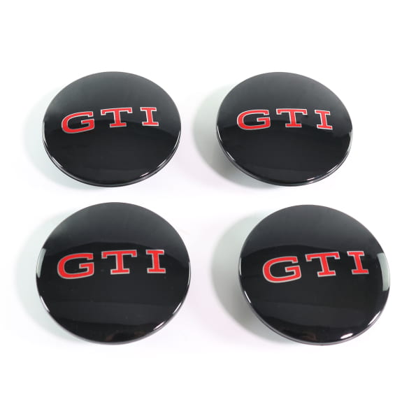 VW Naafdoppen set dynamisch GTI-Logo Zwart glanzend Original Volkswagen