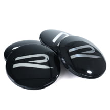 VW R Nabendeckel Satz Schwarz Chrom Original Volkswagen | 5H0601171B FOD