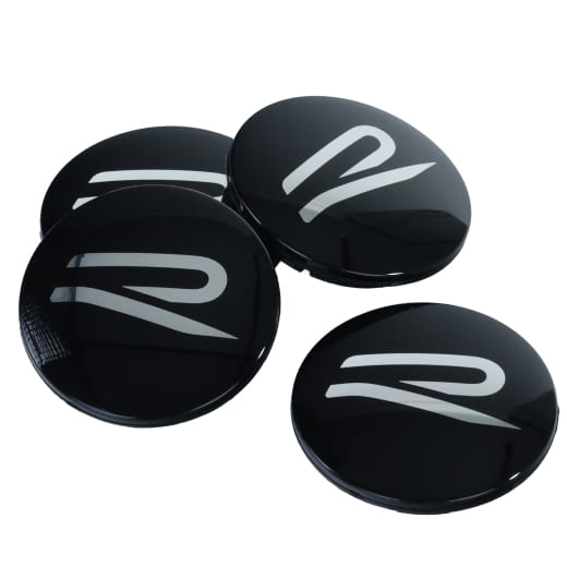 VW R Nabendeckel Satz Schwarz Chrom Original Volkswagen | 5H0601171B FOD