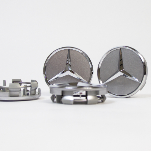 Wheel hub caps in titanium silver | Original Mercedes-Benz parts. | A4154002800-Satz