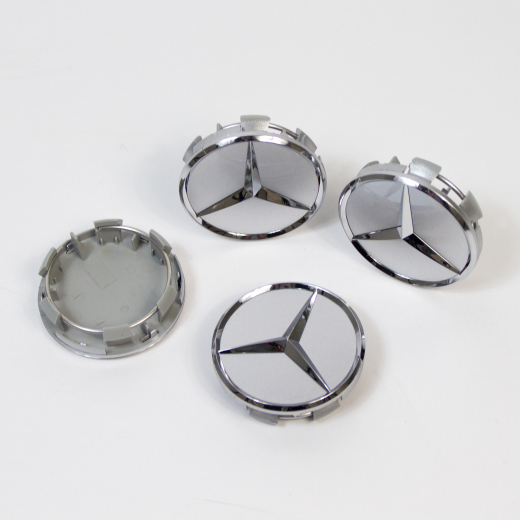 Wheel hub caps in titanium silver | Original Mercedes-Benz parts. | A4154002800-Satz