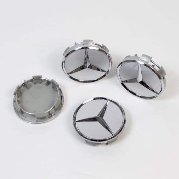 Wheel hub caps in titanium silver | Original Mercedes-Benz parts. | A4154002800-Satz