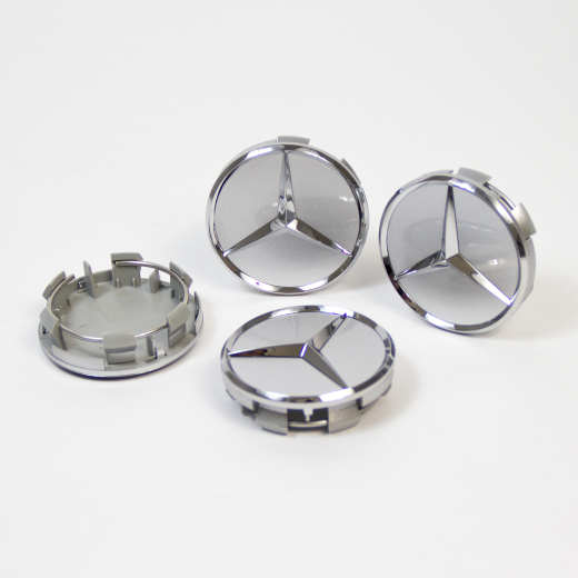 Wheel hub caps in titanium silver | Original Mercedes-Benz parts. | A4154002800-Satz