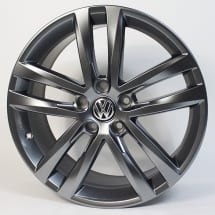 18 inch rims set | Salvador 5-double-spoke | VW Golf 7 VII | Genuine Volkswagen | Golf7-Salvador-18-grau