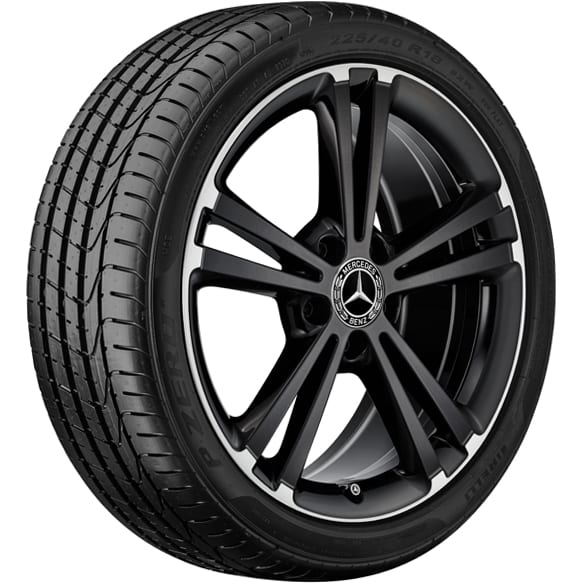 Winterbanden complete wielen 18 inch A-Klasse W177 zwart hoogglans gedraaid Origineel Mercedes-Benz