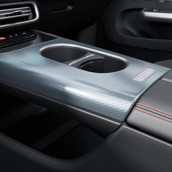 Zierelement Mittelkonsole CLA C178 Aluminium mit Carbonschliff hell