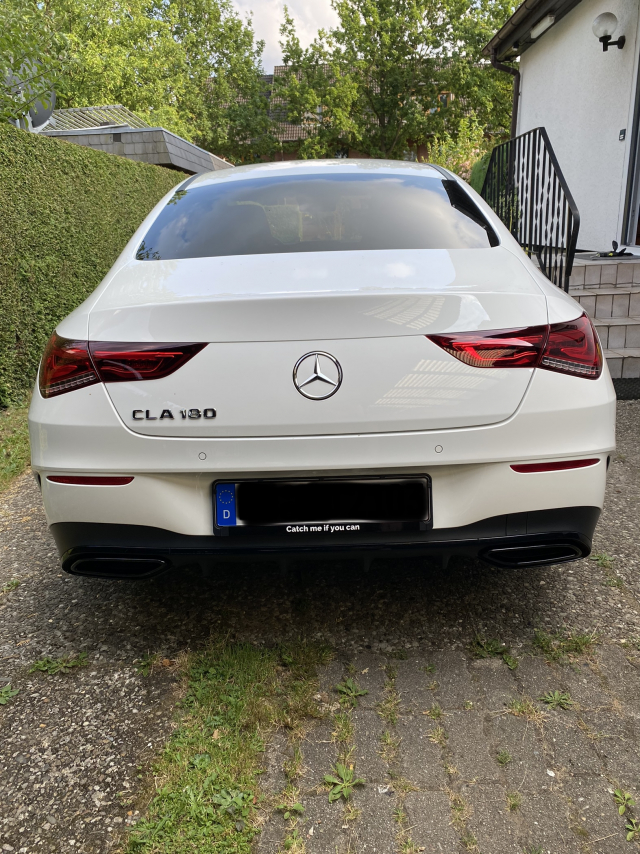 Kundenbewertung / Einbaubeispiel | Schwarze Auspuffblenden Edition One CLA C118/X118 Original Mercedes-Benz