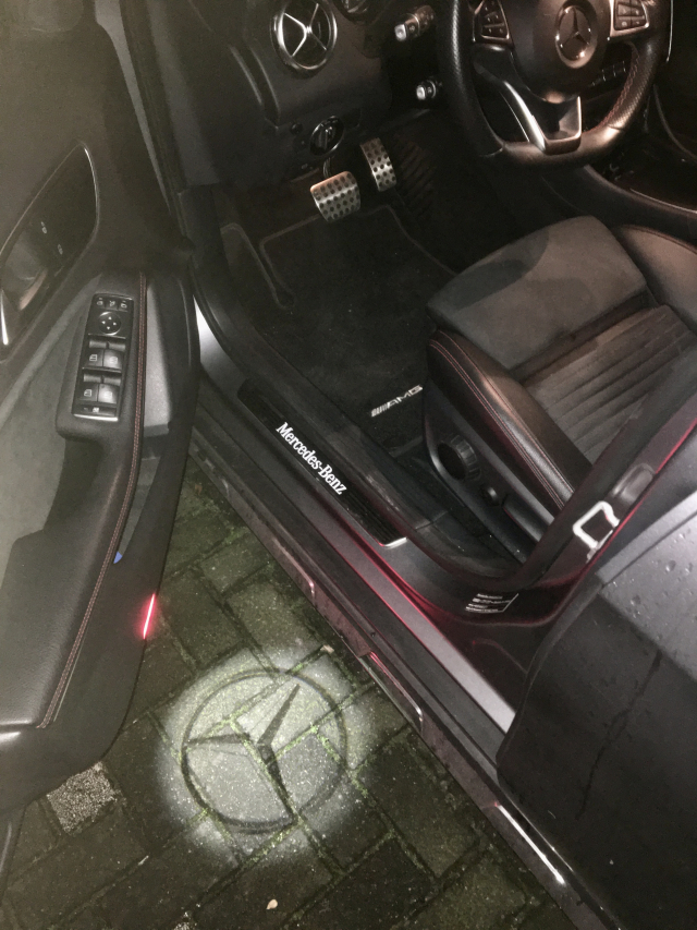 AMG Logo Projektor Für W205 2X FÜR MERCEDES W176 W177 W205 W247 GLC Türlicht LED Beleuchtung Laser Mercedes W205