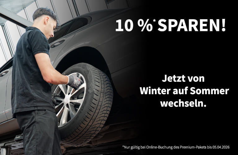 Reifenwechsel im Autohaus Kunzmann - 10 % bei der Onlineterminbuchung des Premiumpakets bis 05.04.2026 sparen