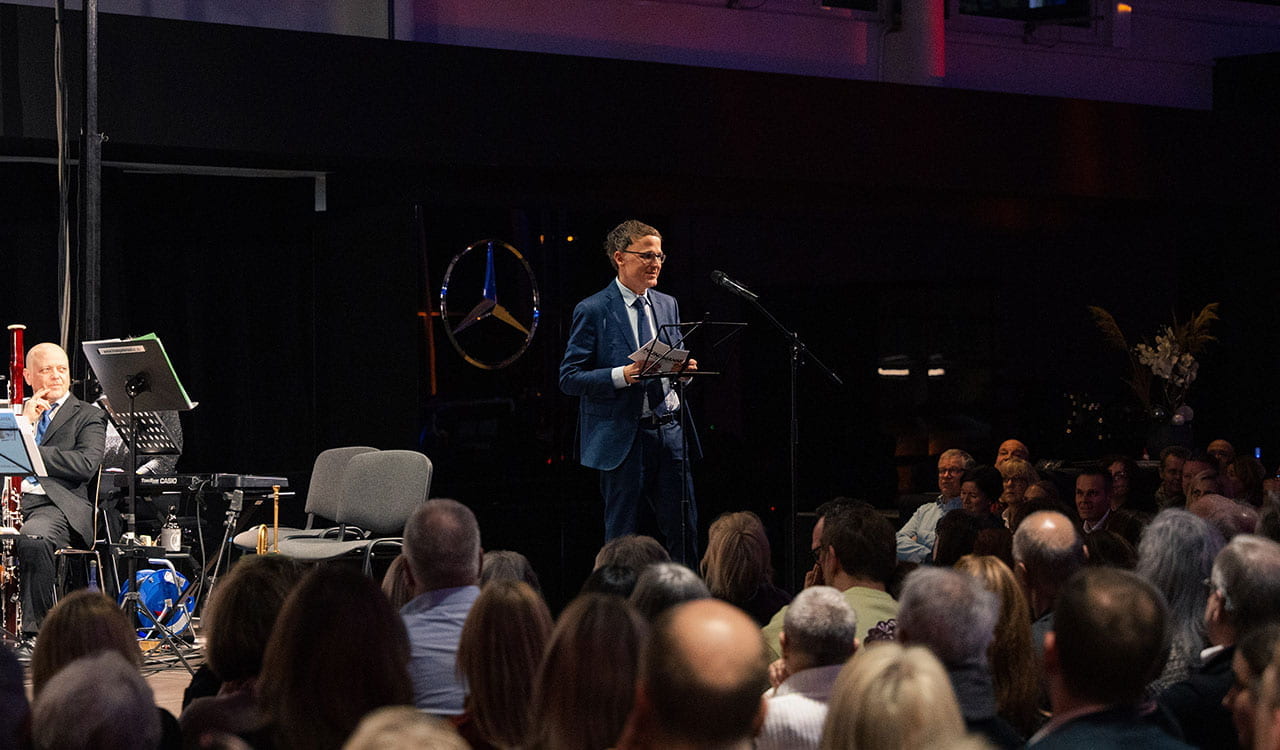 Karl Diehm bei Empfangsrede