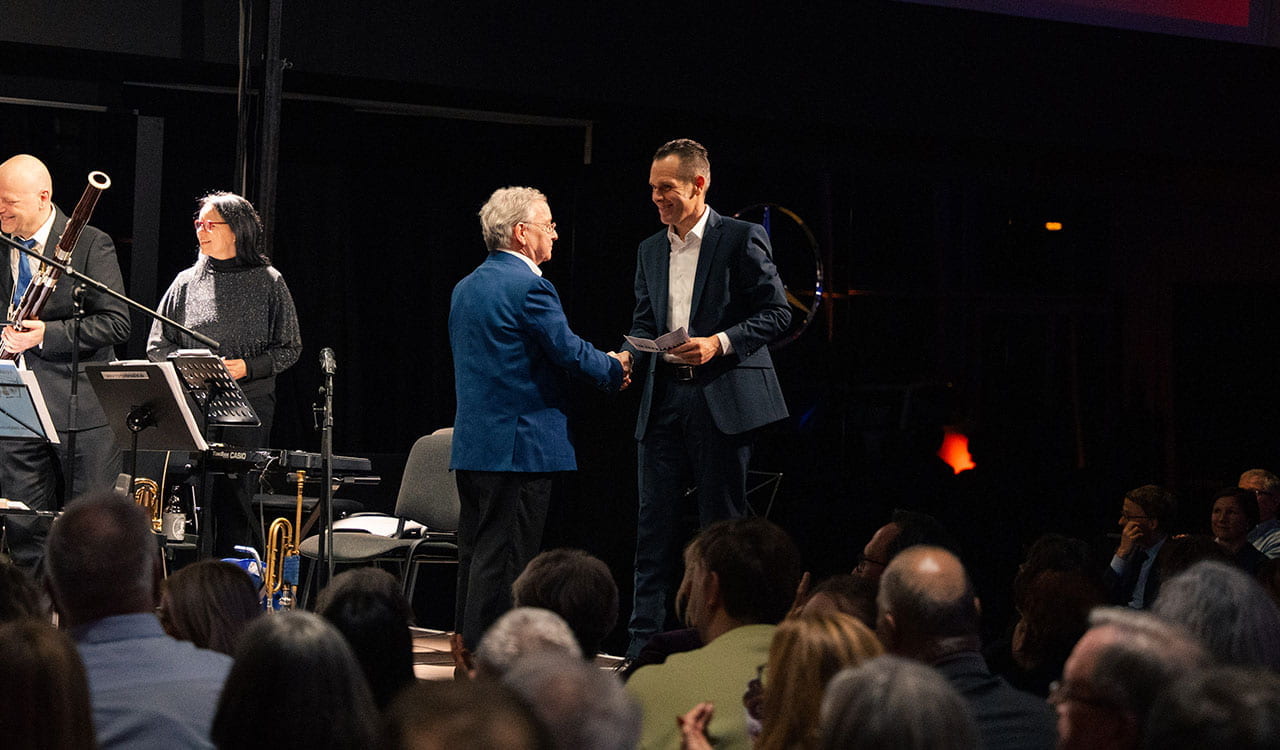 Sascha Stössel und Wolfang Huhn auf der Bühne