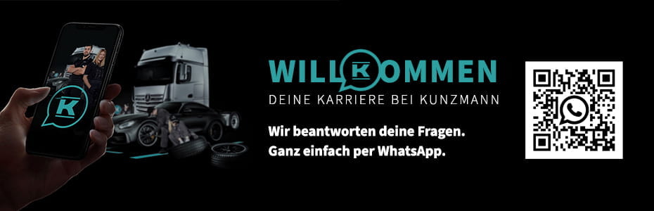Wir beantworten deine Fragen zur Karriere bei Kunzmann per Whats App