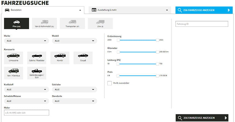 Fahrzeugsuche