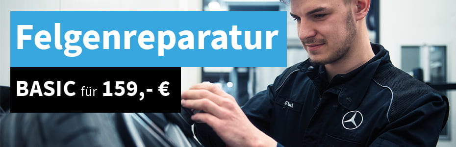 Ausbesserung von Schäden in der Felge mit SmallRepair