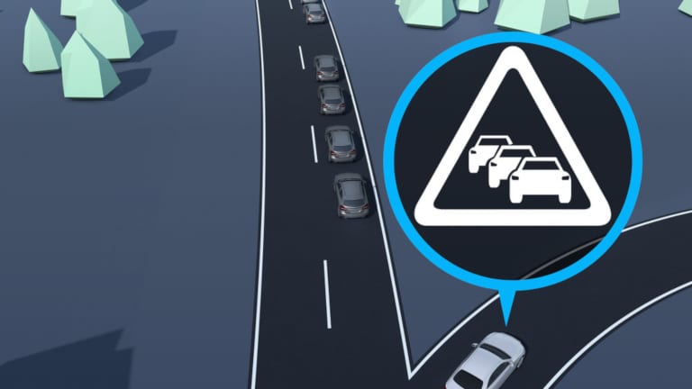 Live Traffic Dienst des COMAND Online Bild zeigt einen Ausschnitt der Display-Anzeige des Live Traffic Dienstes von COMAND Online