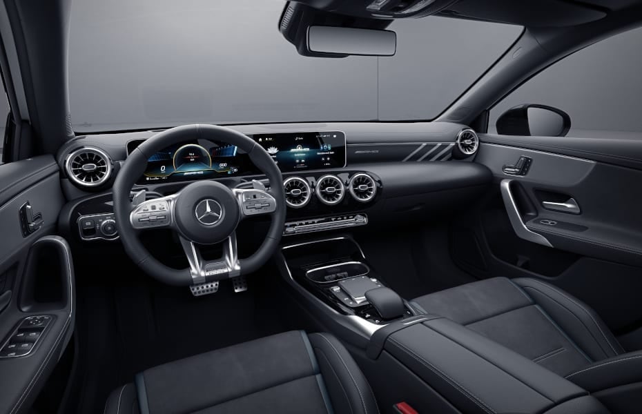 Ledernachbildung ARTICO / Mikrofaser DINAMICA AMG zweifarbig magmagrau / schwarz (658A), Zierelemente Aluminium AMG Design schwarz/silber (H95), AMG Performance Sitze (555), AMG Edition 1 (P33), Media-Display (859), AMG Performance Lenkrad in Leder Nappa (L6J) Ledernachbildung ARTICO / Mikrofaser DINAMICA AMG zweifarbig magmagrau / schwarz (658A), Zierelemente Aluminium AMG Design schwarz/silber (H95), AMG Performance Sitze (555), AMG Edition 1 (P33), Media-Display (859), AMG Performance Lenkrad in Leder Nappa (L6J)
