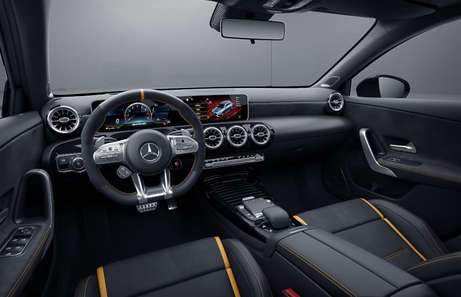 Ledernachbildung ARTICO / Mikrofaser DINAMICA schwarz (671A), Media-Display (859), Volldigitales Instrumenten-Display (458), AMG Performance Lenkrad in Leder Nappa / Mikrofaser DINAMICA (L6K), AMG Lenkradtasten (U88) Ledernachbildung ARTICO / Mikrofaser DINAMICA schwarz (671A), Media-Display (859), Volldigitales Instrumenten-Display (458), AMG Performance Lenkrad in Leder Nappa / Mikrofaser DINAMICA (L6K), AMG Lenkradtasten (U88)