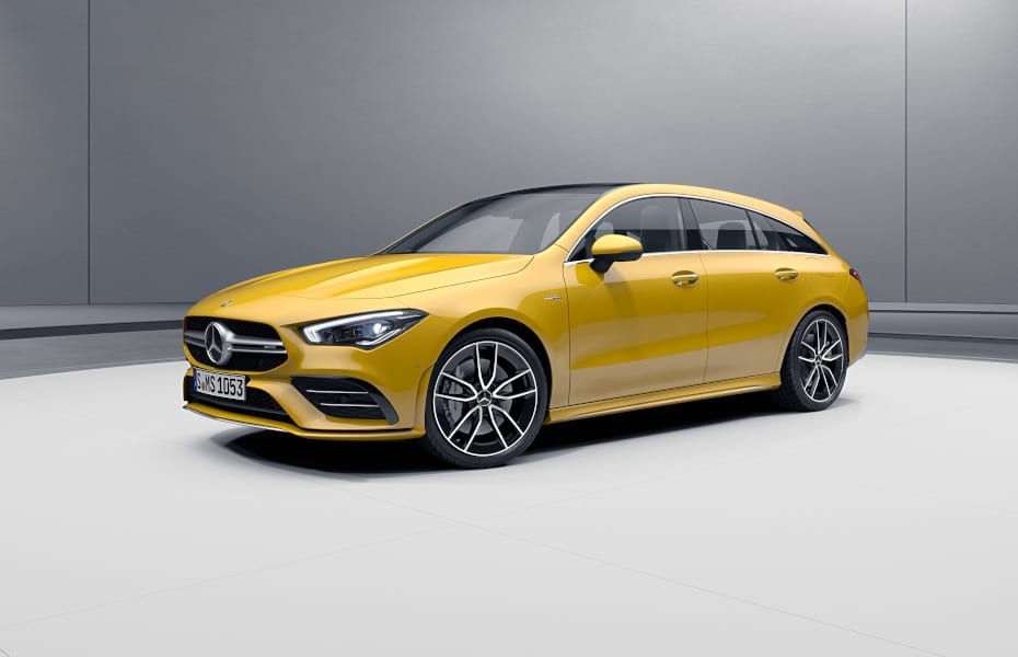 Mercedes-AMG CLA 35 4MATIC, sonnengelb (914U), 48,3 cm (19") AMG Leichtmetallräder im 5-Doppelspeichen-Design (RTI) Mercedes-AMG CLA 35 4MATIC, sonnengelb (914U), 48,3 cm (19") AMG Leichtmetallräder im 5-Doppelspeichen-Design (RTI)