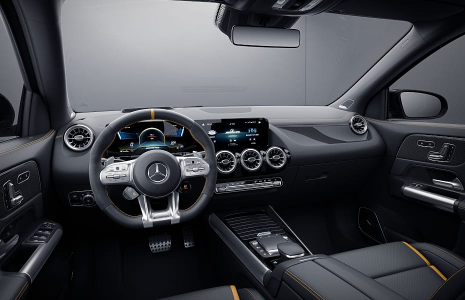 Leder zweifarbig titangrau pearl / schwarz (259A), Zierelemente Carbonstruktur (H62), Media-Display (859), Volldigitales Instrumenten-Display (458), AMG Performance Lenkrad in Leder Nappa / Mikrofaser DINAMICA (L6K) Leder zweifarbig titangrau pearl / schwarz (259A), Zierelemente Carbonstruktur (H62), Media-Display (859), Volldigitales Instrumenten-Display (458), AMG Performance Lenkrad in Leder Nappa / Mikrofaser DINAMICA (L6K)