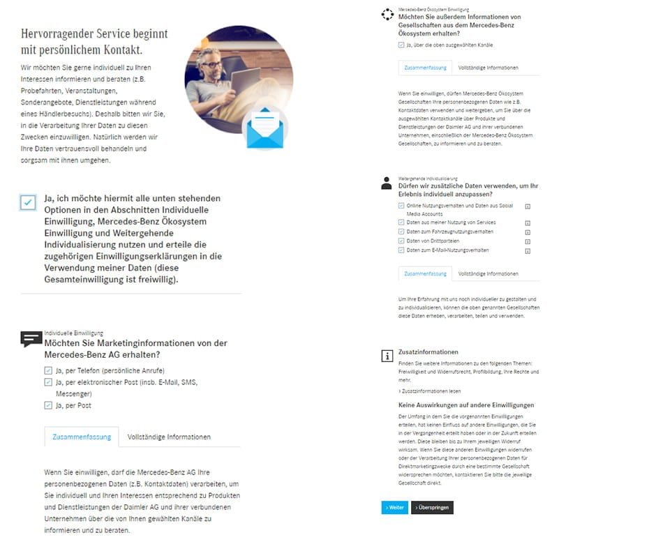 Verknüpfung mit Mercedes me Schritt 4 Verknüpfung mit Mercedes me Schritt 4
