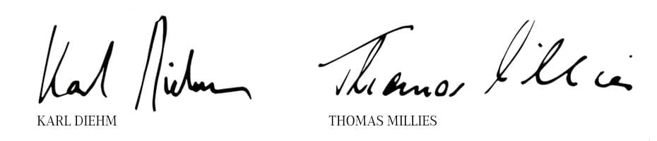 Unterschrift Karl Diehm und Thomas Millies Unterschrift Karl Diehm und Thomas Millies