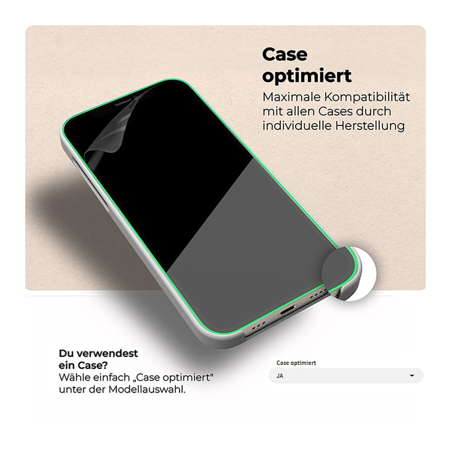 Case optimierter Displayschutz