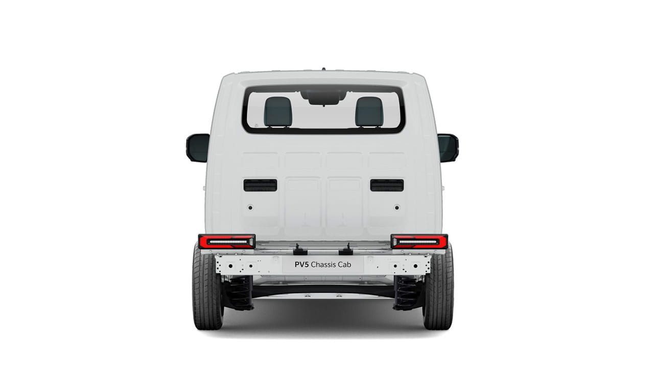 PV5 Chassis Cab Pritsche in der Heckansicht Exterieur