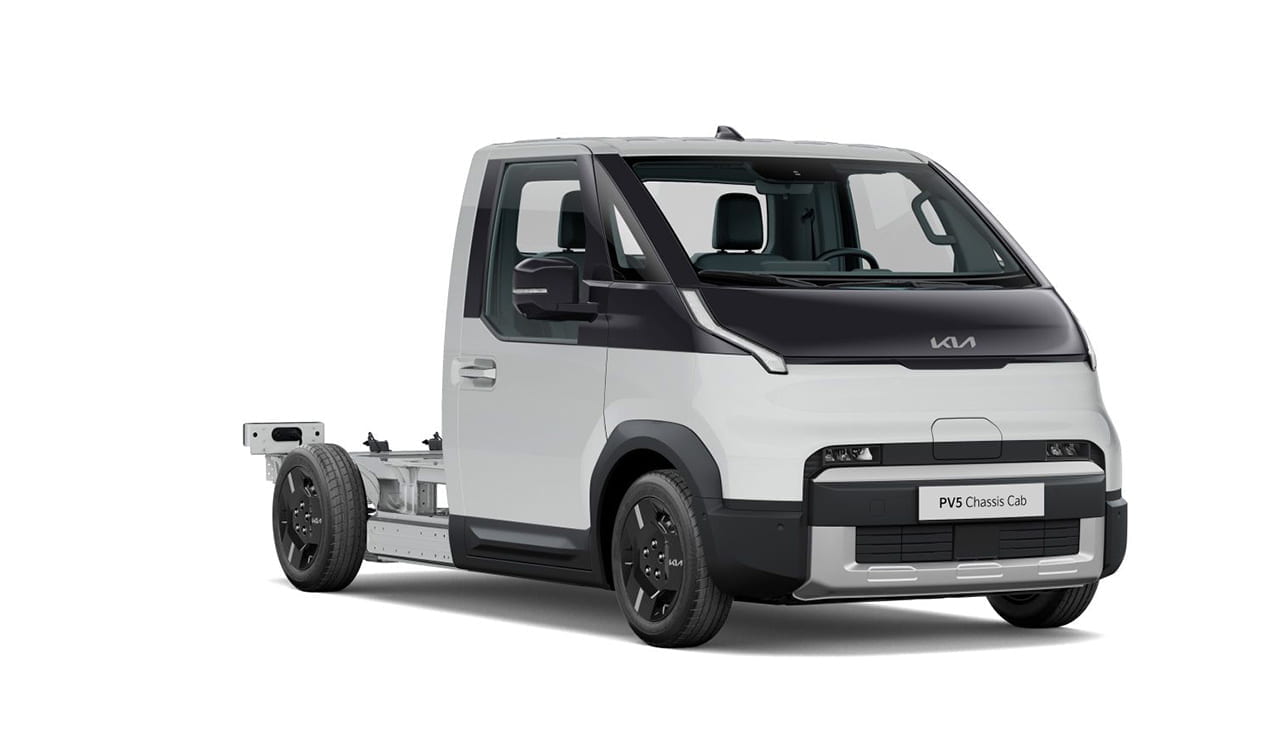 PV5 Chassis Cab Pritsche in der 3/4 Frontansicht Exterieur