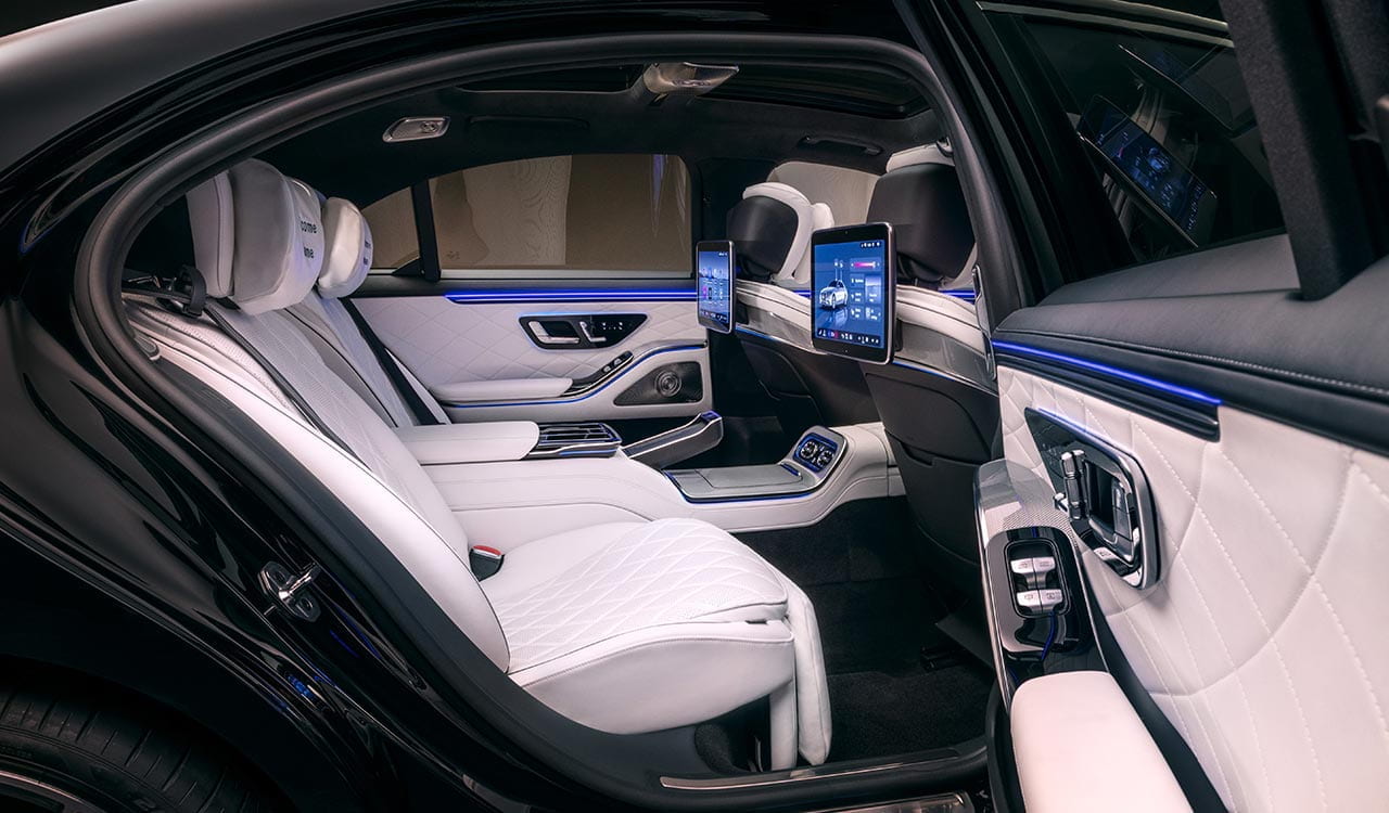 Mercedes-Benz S-Klasse V223 Interieur Fond-Bereich in weiß