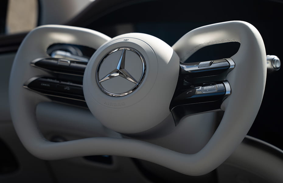 Mercedes-Benz EQS Lenkrad mit Steer-by-Wire Technologie