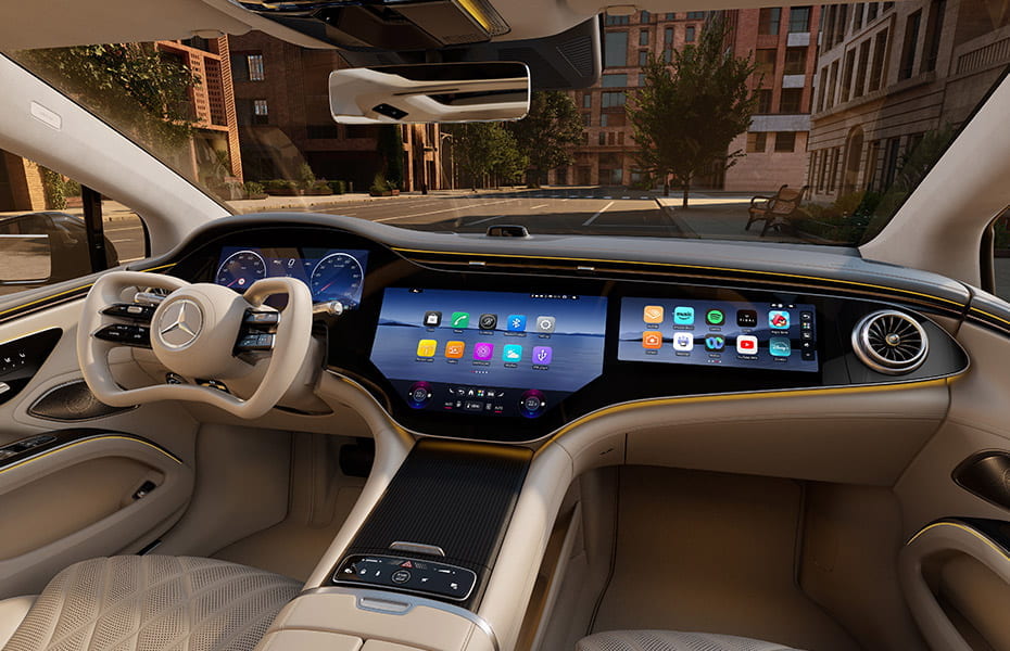 Mercedes-Benz EQS Innenraum mit Steer-by-Wire Technologie