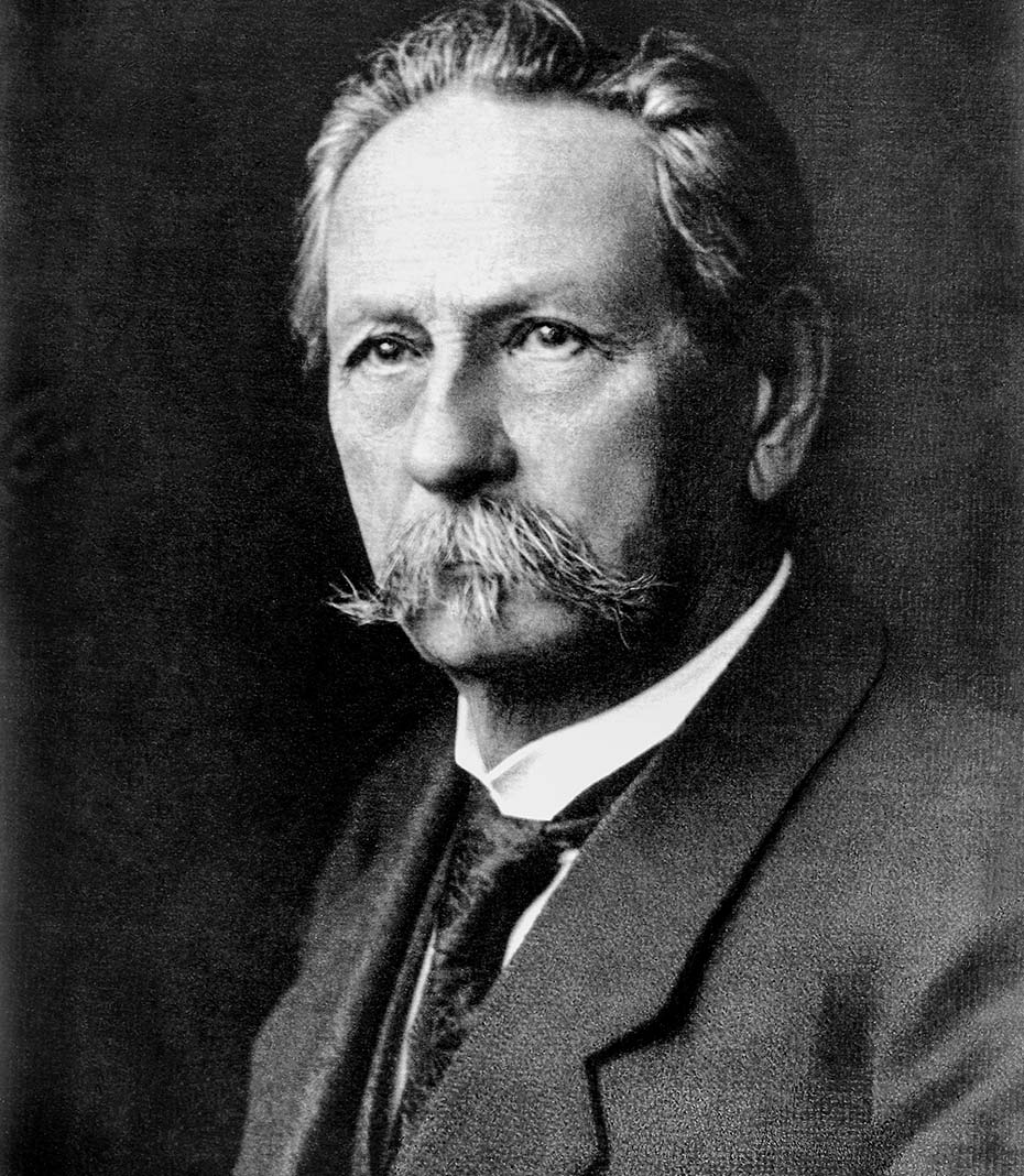 schwarz weiß Portrait von Carl Benz