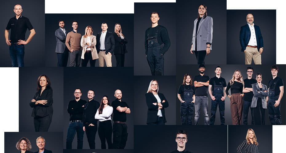 Bildercollage der Kunzmann Mitarbeiter