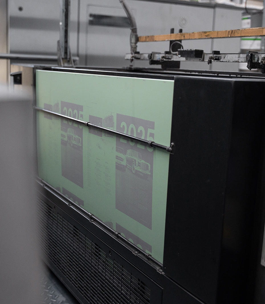 Druckplatte der Kunzmann Sternstunden im Drucker