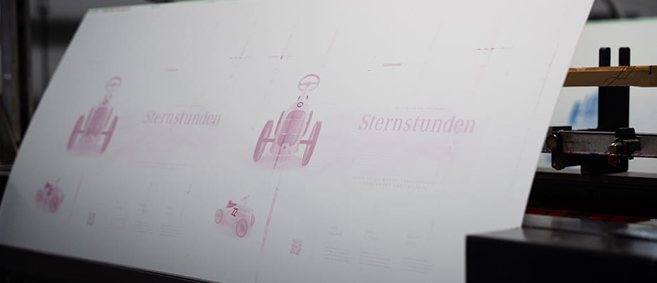 Druckplatte der Kunzmann Sternstunden im Drucker