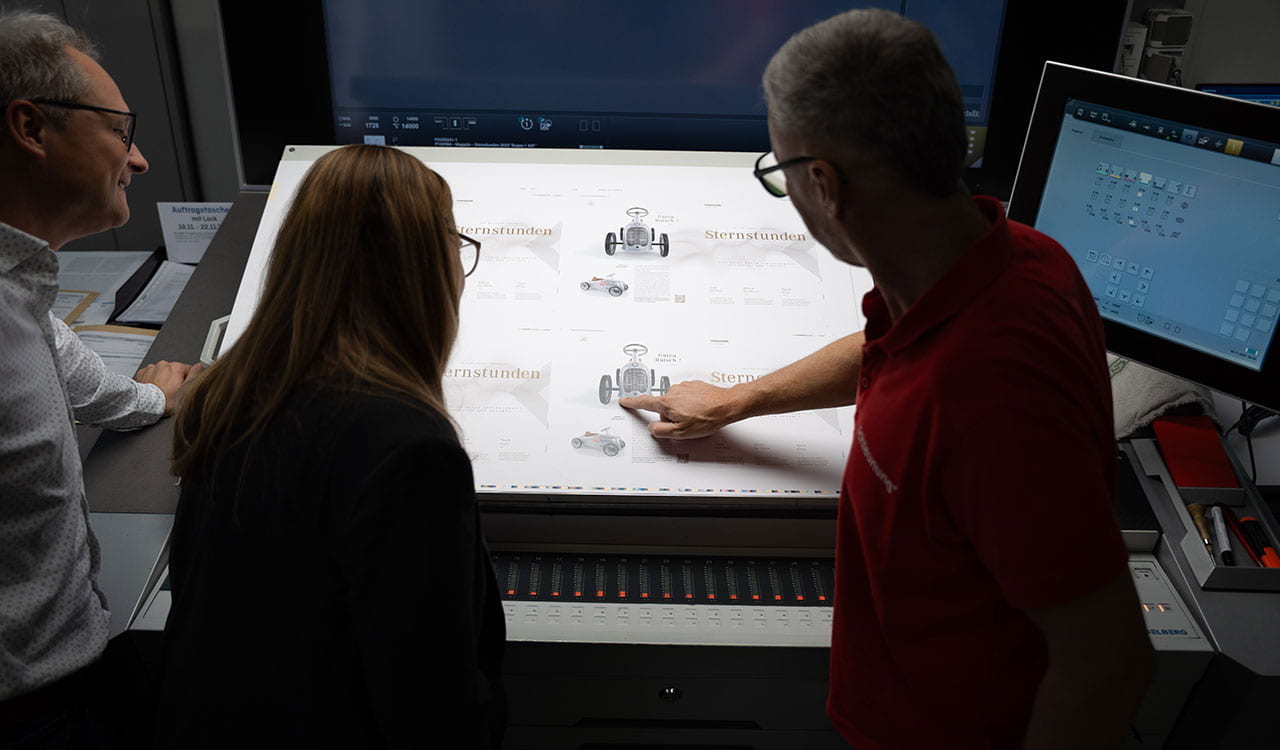 Überprüfung der Druckqualität der Kunzmann Sternstunden