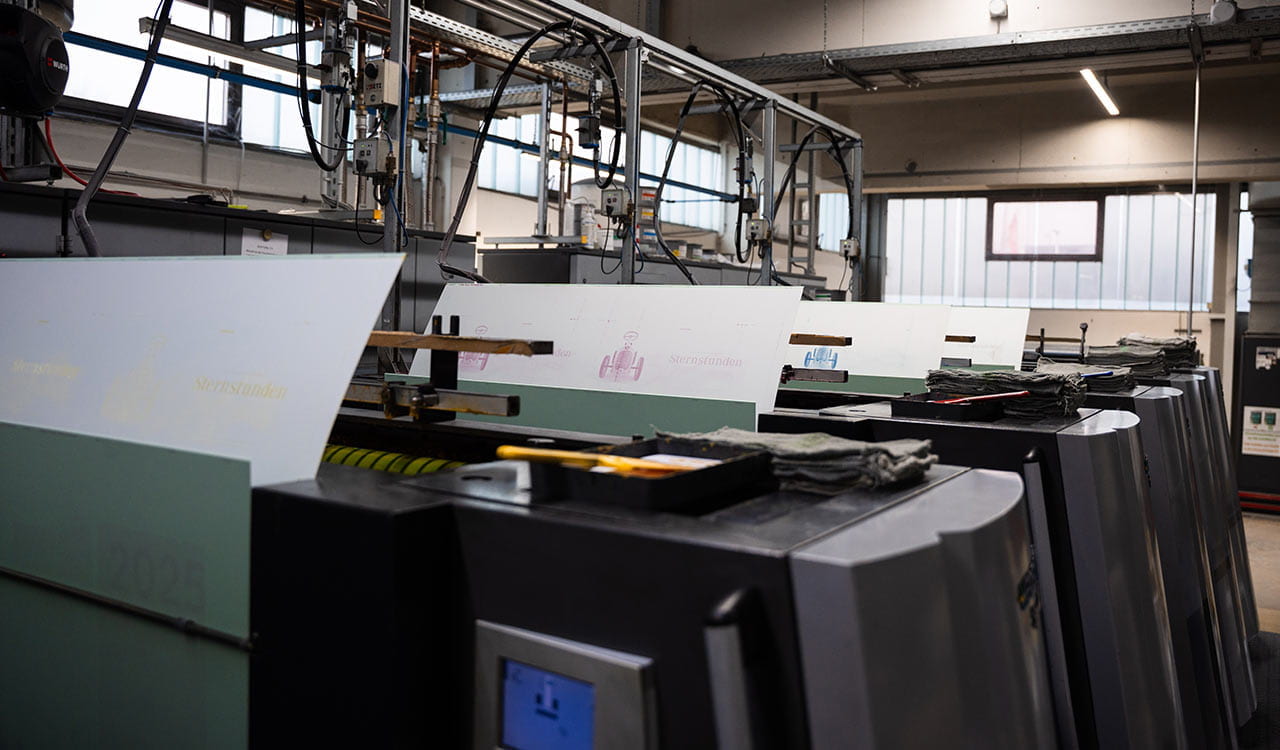 Druckmaschinen beim Druck der Kunzmann Sternstunden