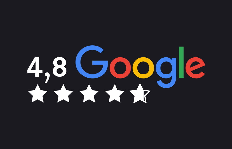 4,8 Sterne auf Google (stand 06/2025) 4,8 Sterne auf Google (stand 06/2025)