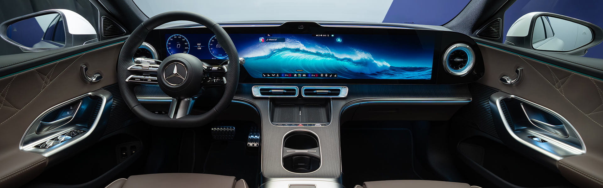 Interieur der neuen reinelektrischen Mercedes-Benz C-Klasse