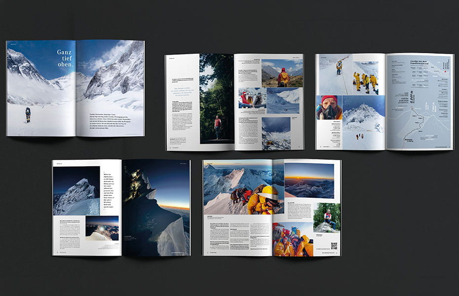 Kunzmann Sternstunden Artikel Mount Everest als Printversion auf schwarzem Hintergrund