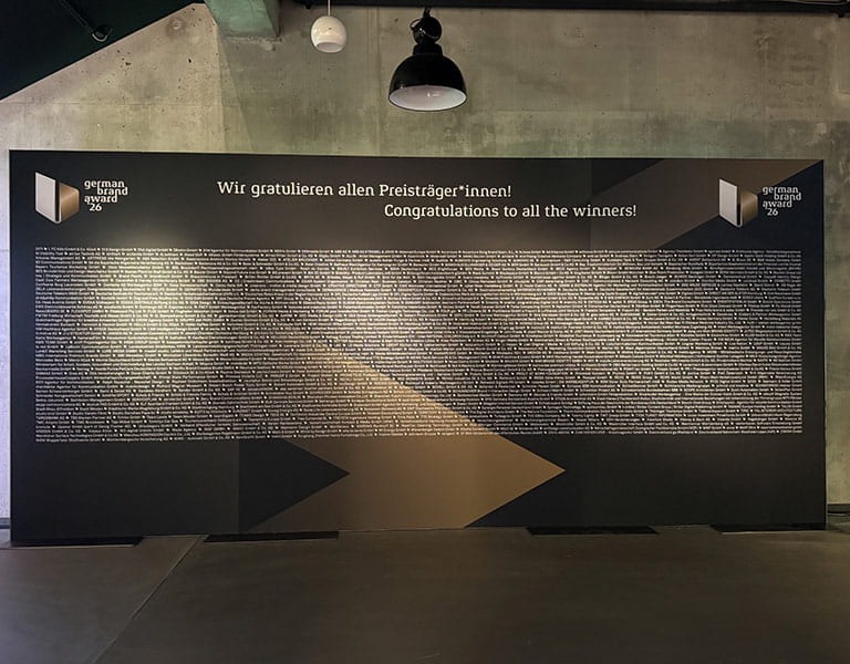 Gewinnerwand des German Brand Award 2026