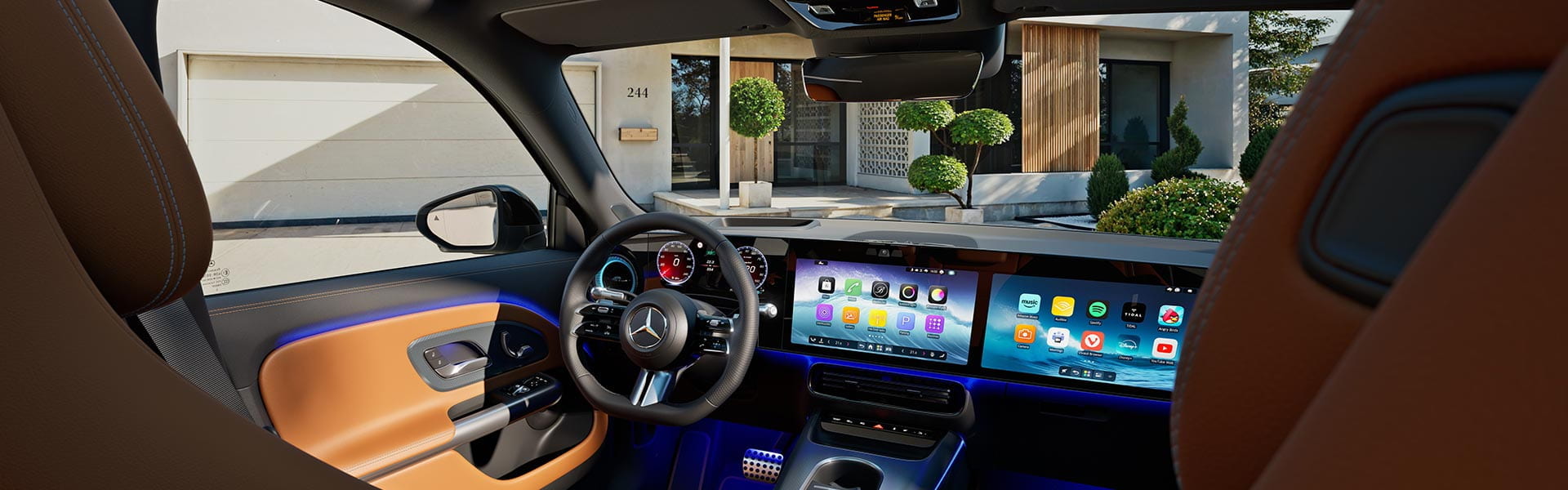 Interieur des neuen GLB mit MBUX Superscreen